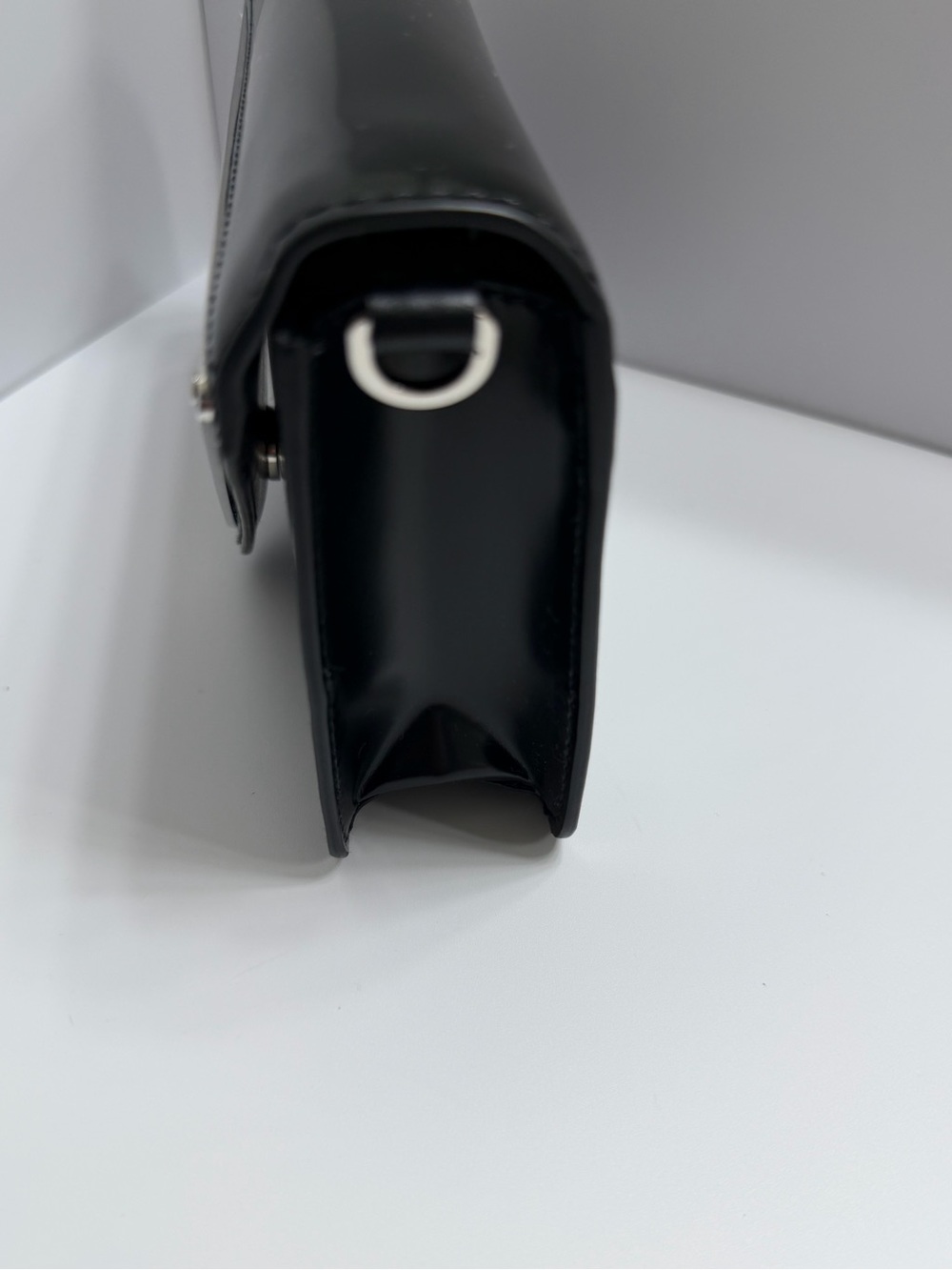 ❌SOLD❌ 🖤 Prada Black Spazzolato Leather Maxi Triangle Logo Flap Chain Crossbody - Picture 8 of 10